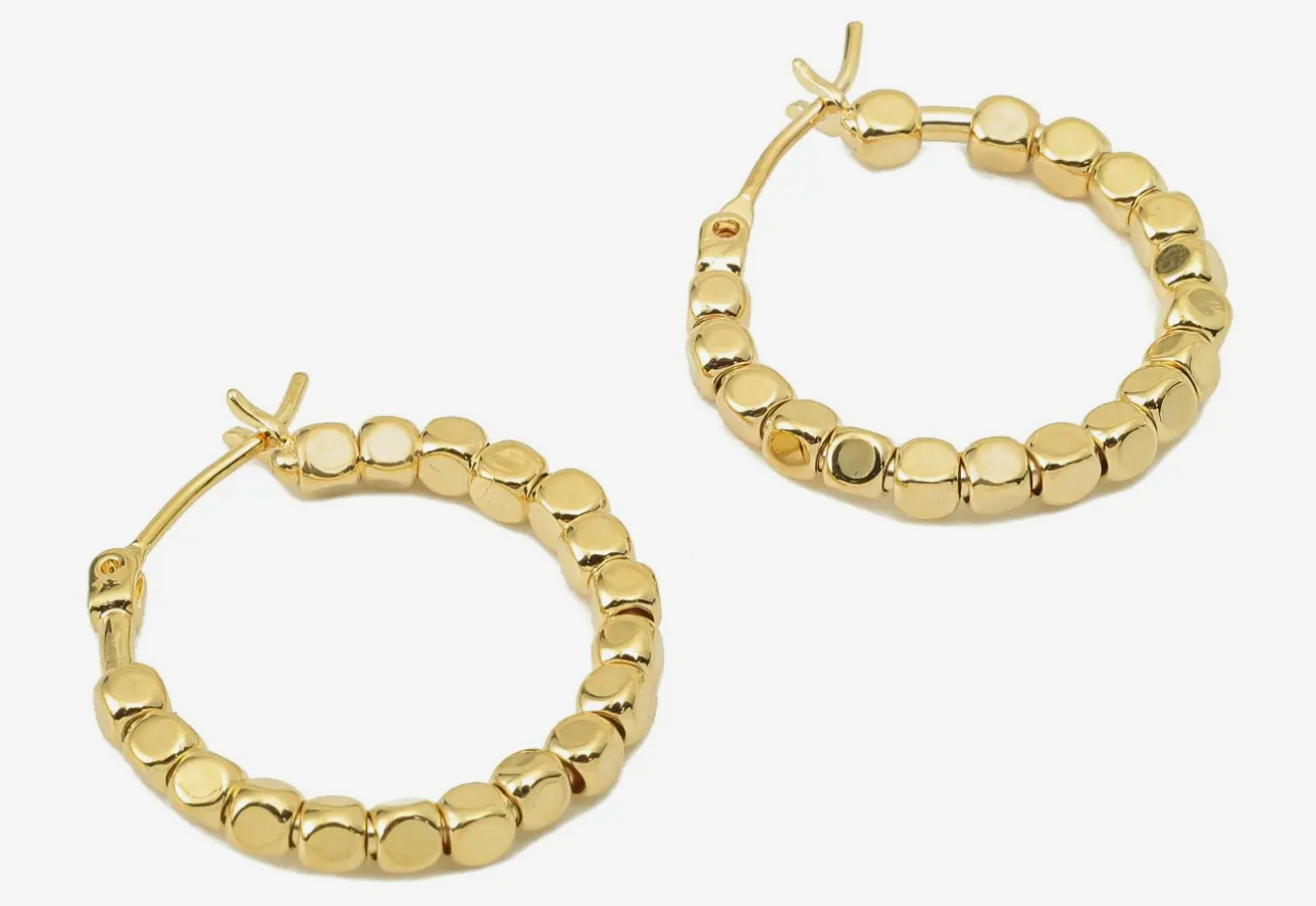 Hadley Gold Cube Bead Earrings