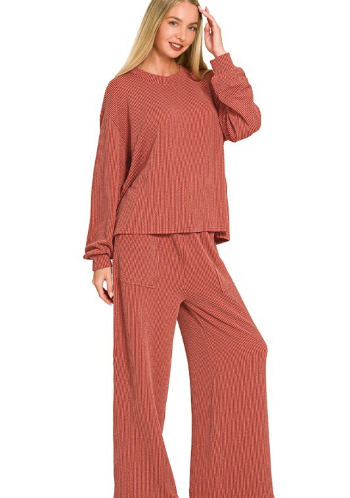 Raised Rib Pullover Set