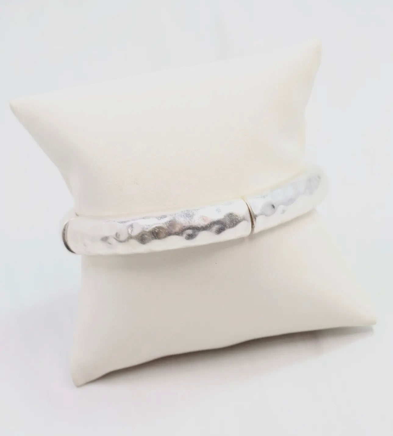 Worn Silver Hammered Bracelet