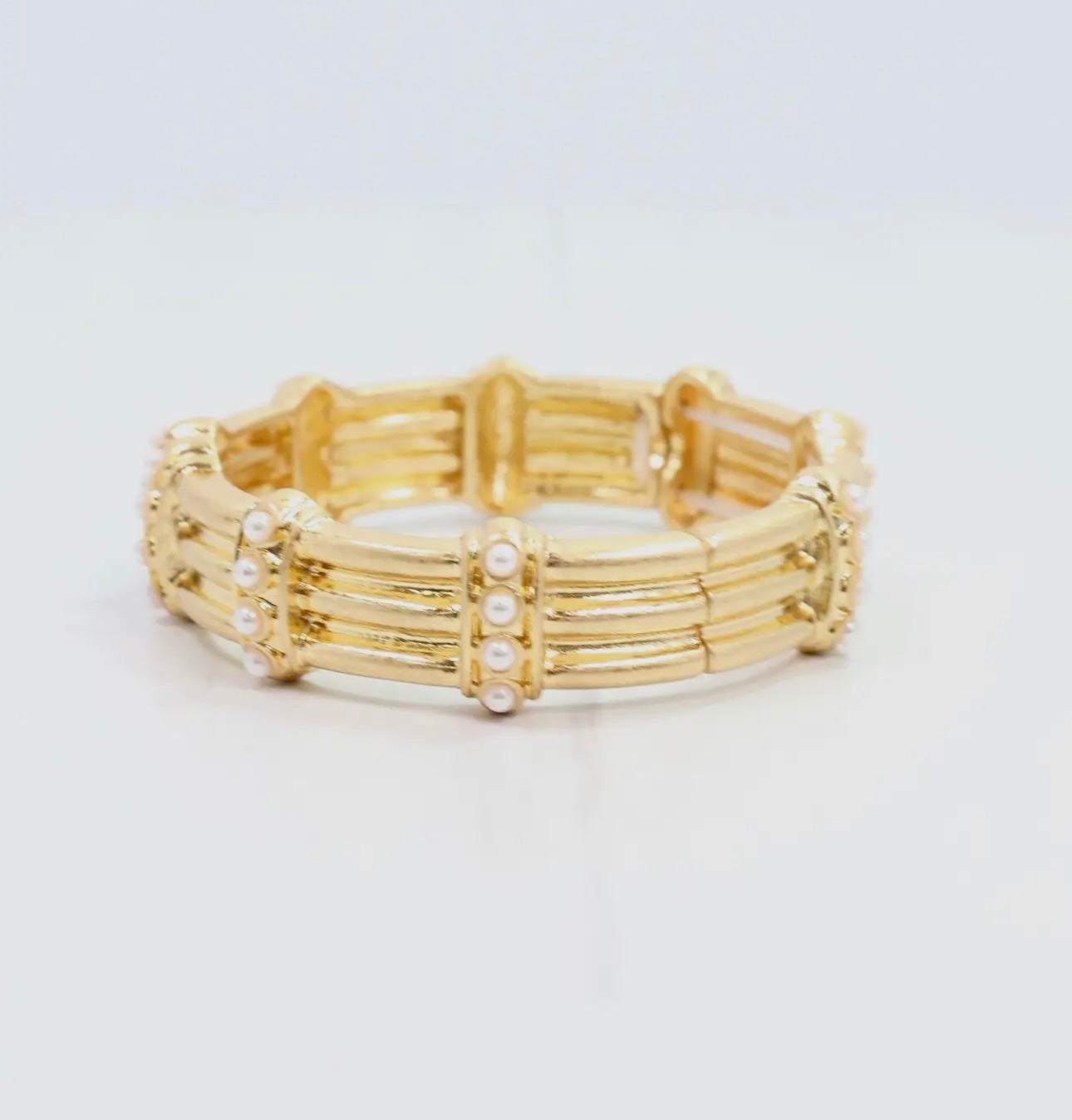Worn Gold Pearl Bracelet