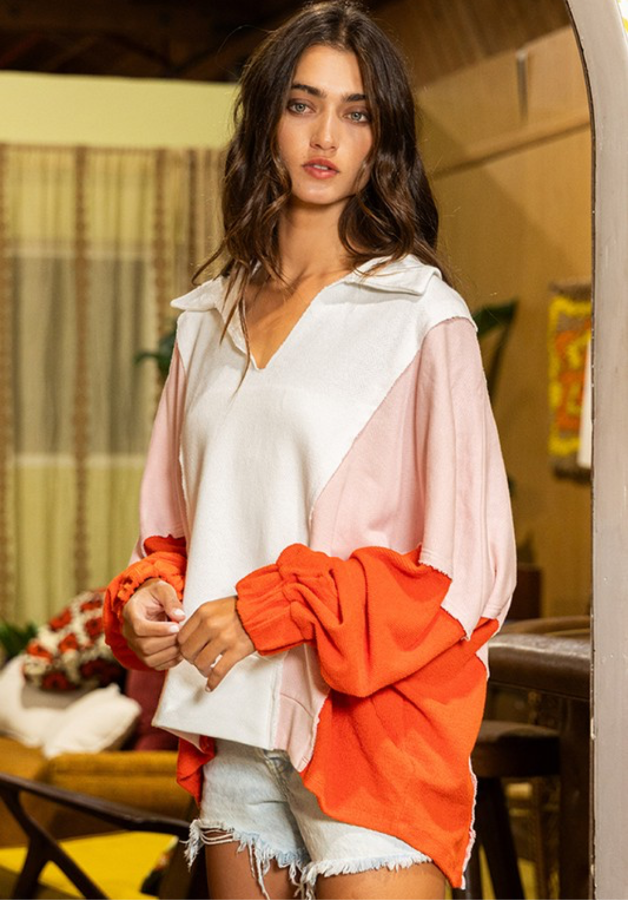 Color Block Terry Top, VARIOUS