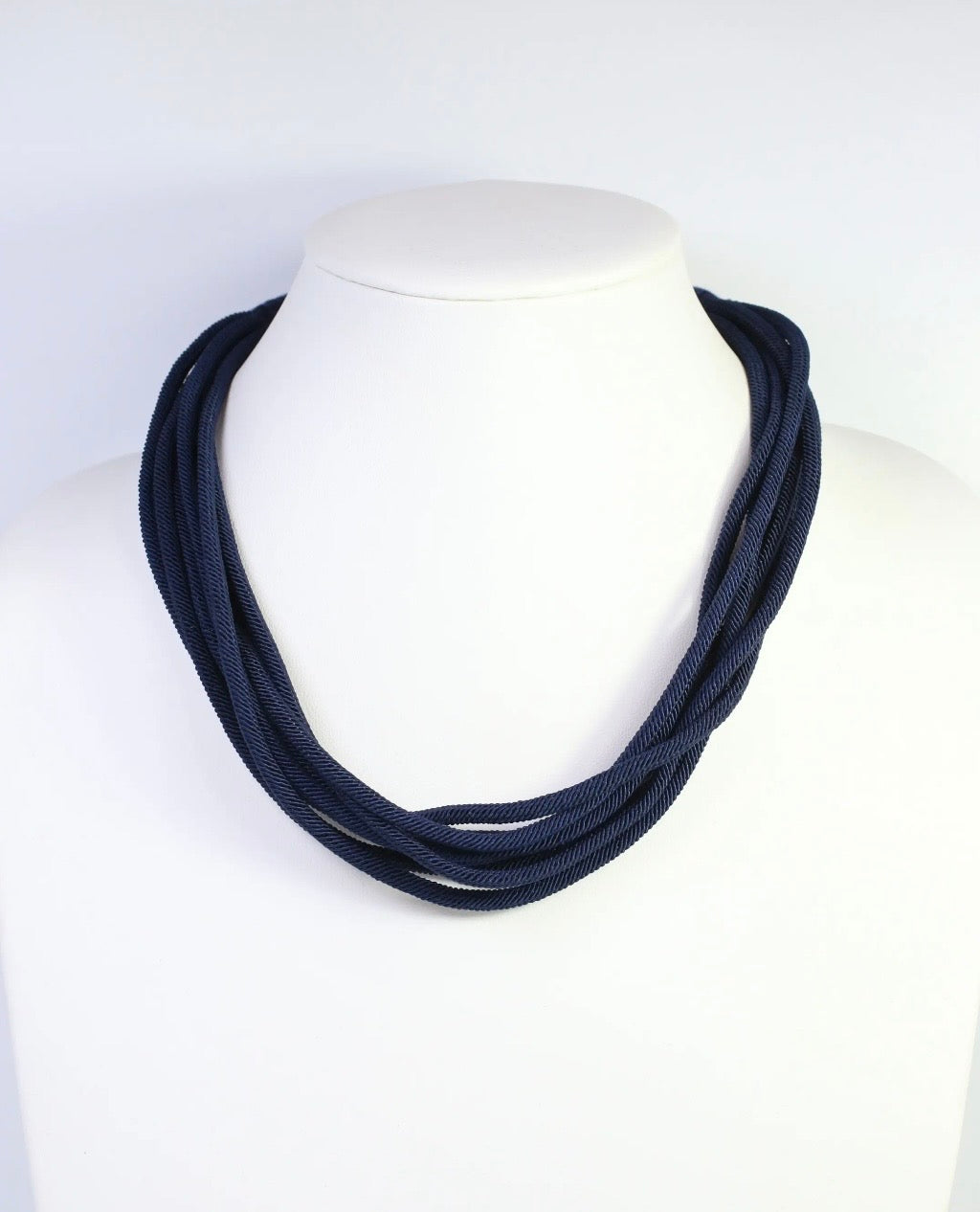 Navy Cord Layered Necklace