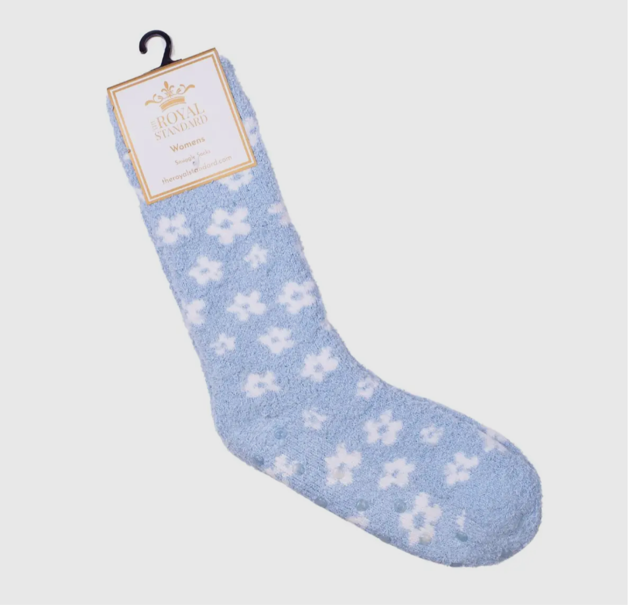 Light Blue Floral Snuggle Socks
