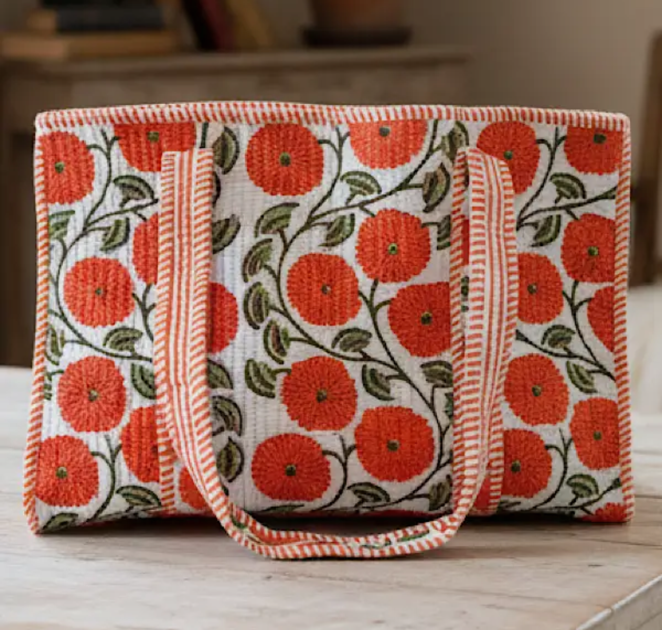 Waylon Orange Floral Tote