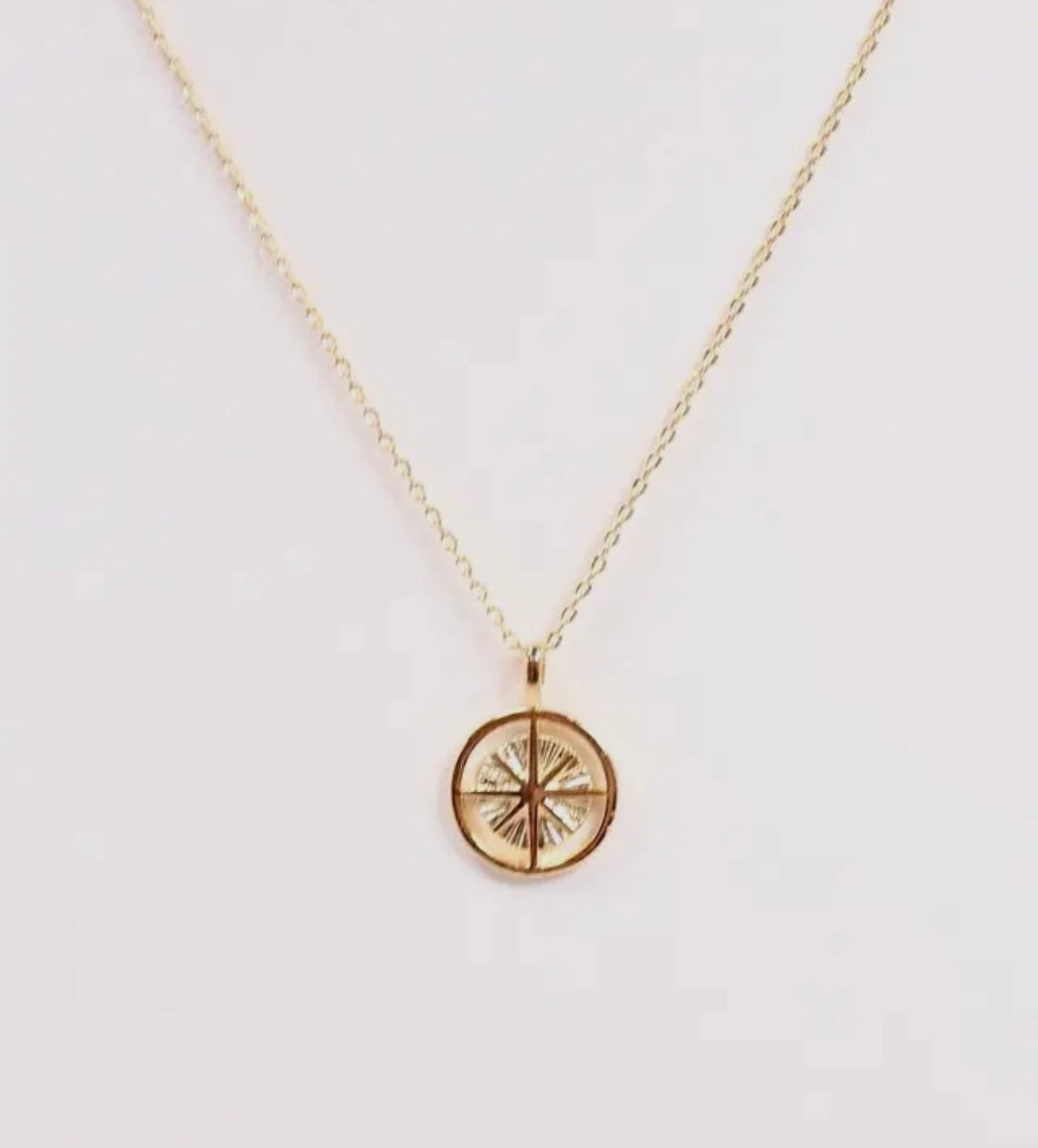 Compass Charm Gold Necklace