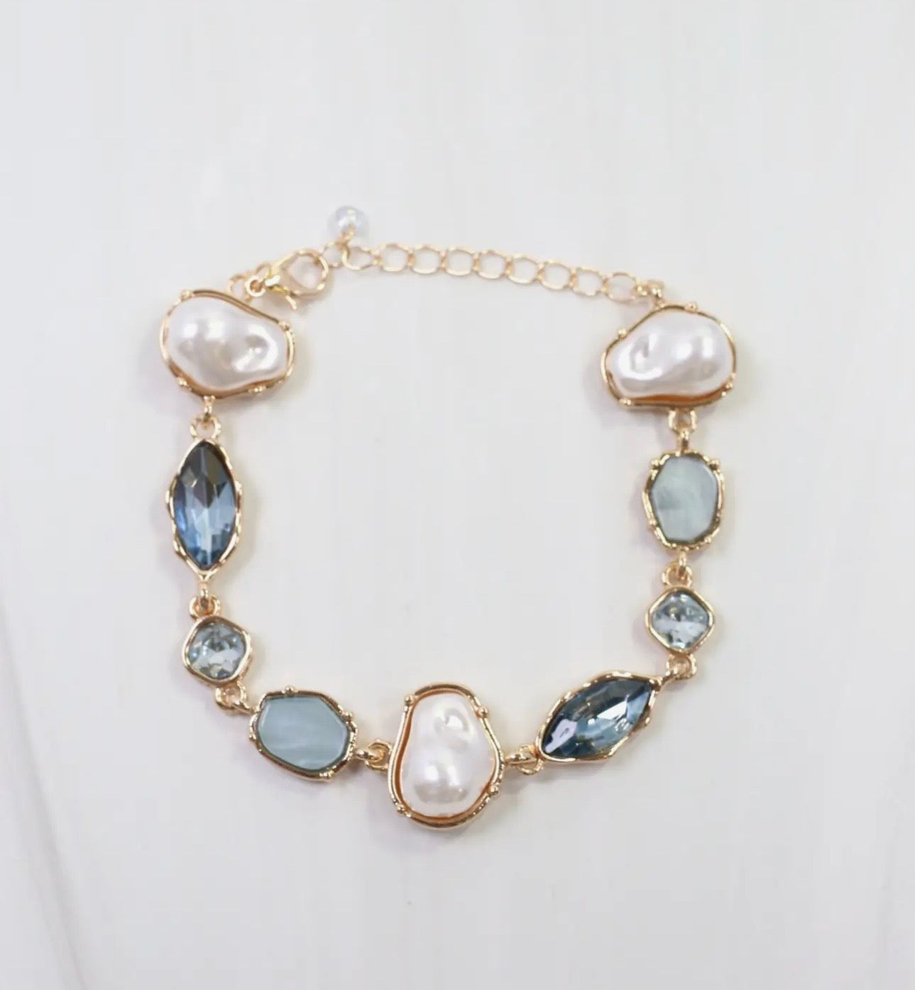 Pearl & Blue Stone Bracelet