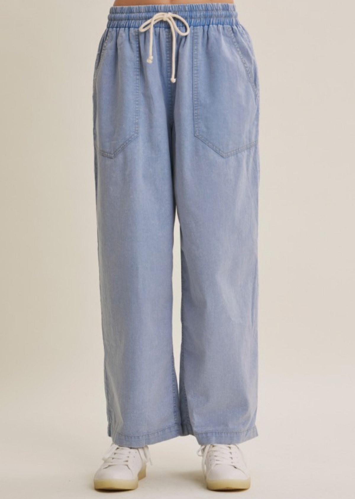 Denim Blue Mineral Washed Pants