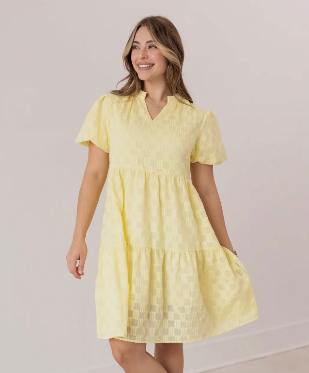 Yellow Checkered Dress