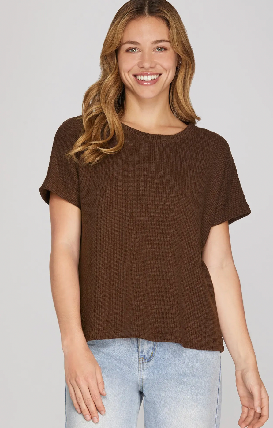 Brown Knit Top