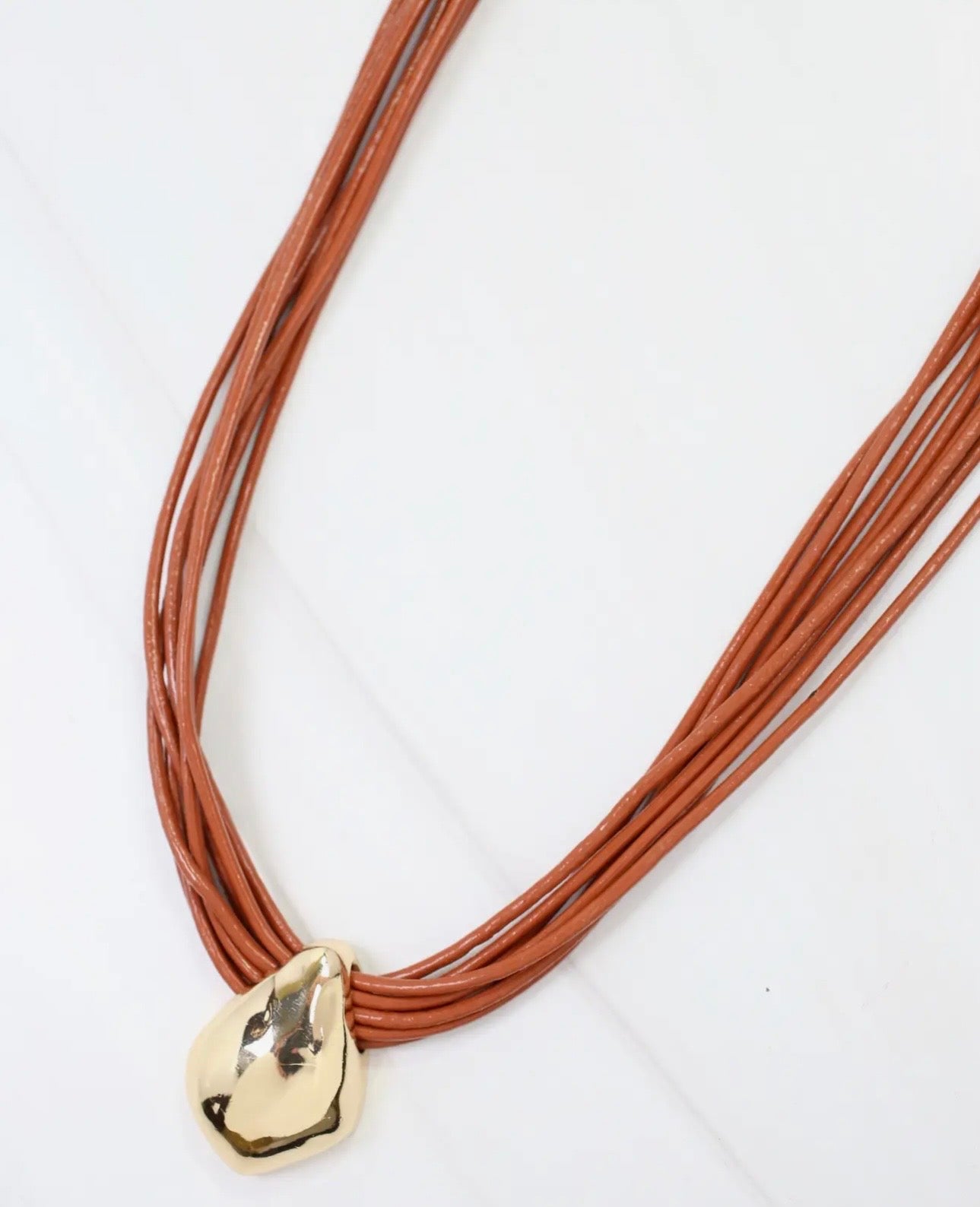 Pendant Brown Corded Necklace