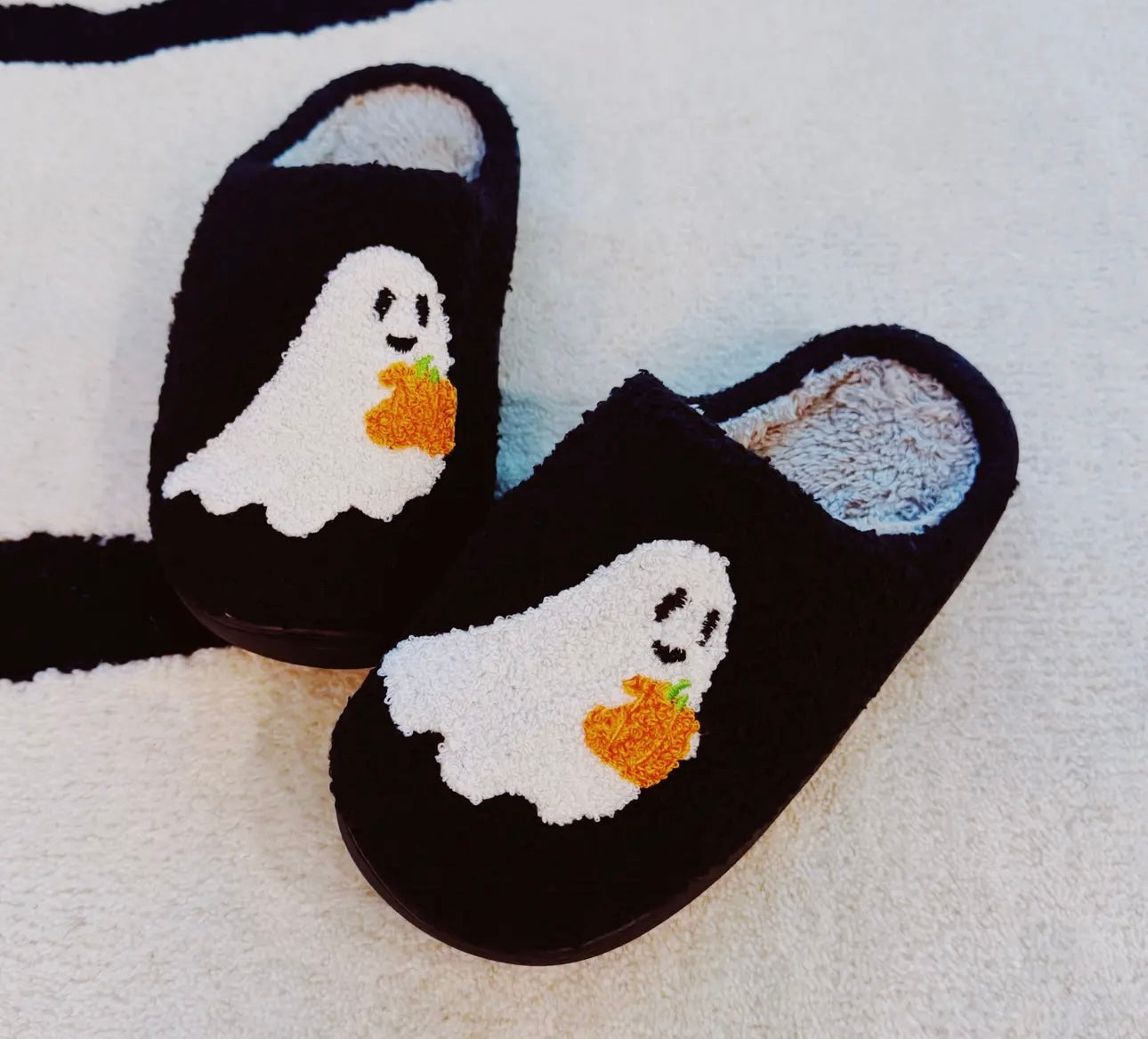 Ghost Pumpkin Slippers