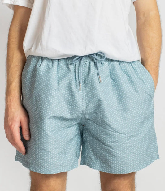 Stone Blue + Sand Swim Trunks