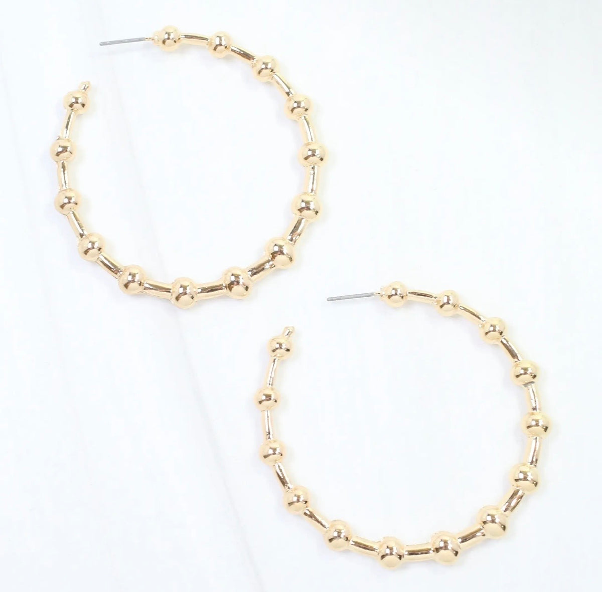 Layne Gold Bead Hoop Earrings