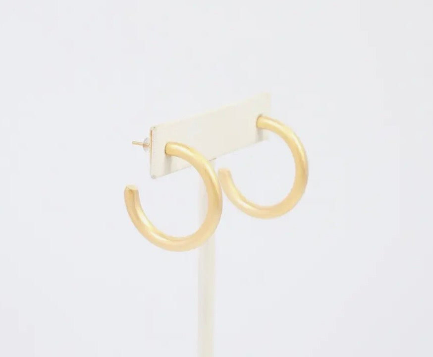 Small Matte Gold Hoop Earrings