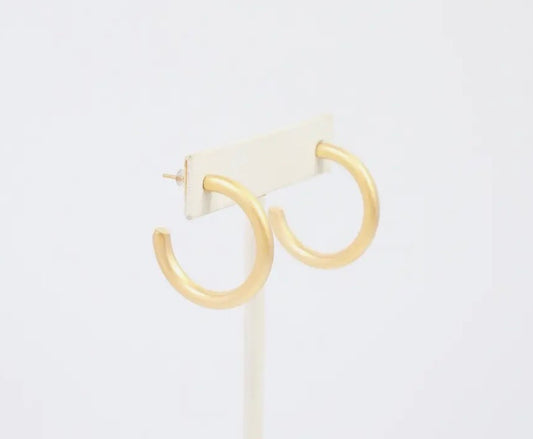 Small Matte Gold Hoop Earrings