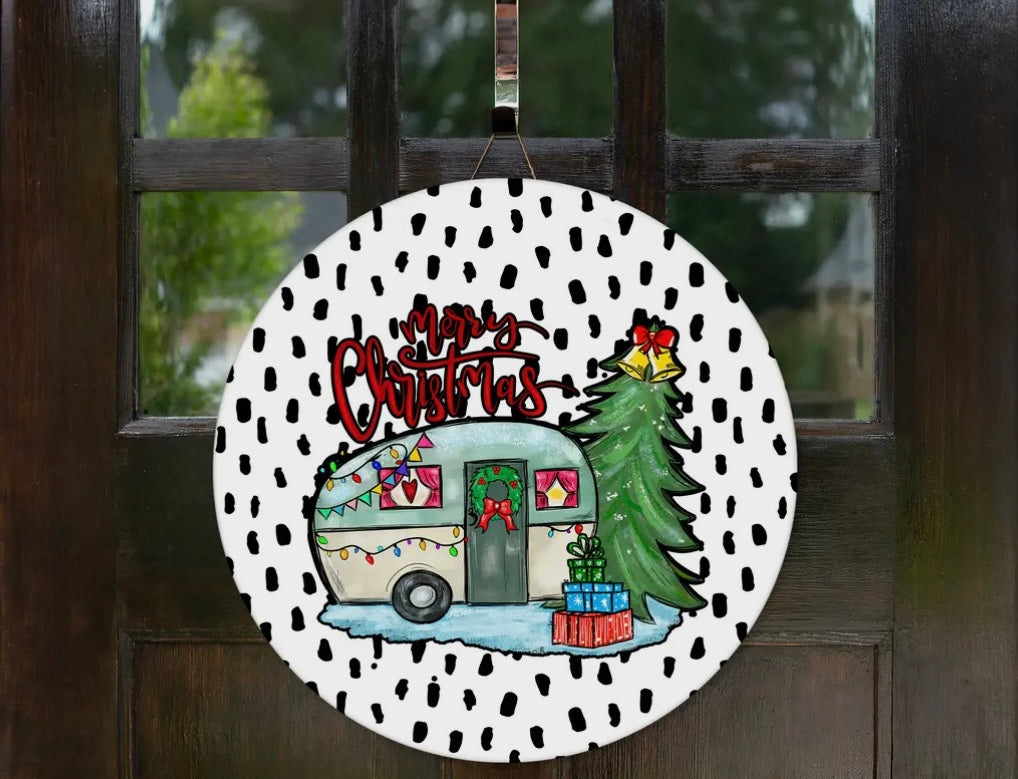 Merry Christmas Camper Door Hanger