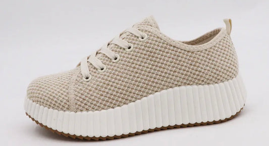 Neutral Lace Up Sneakers