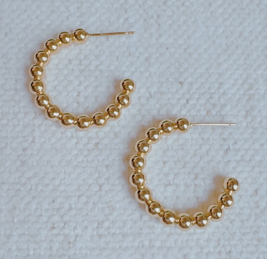 Golden Bold Dot Hoop Earrings