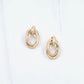 Worn Gold Drop Hammered Earrings