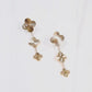 Ribbed Clover Drop Earrings