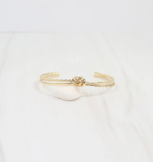 Gold Knot Cuff Bracelet