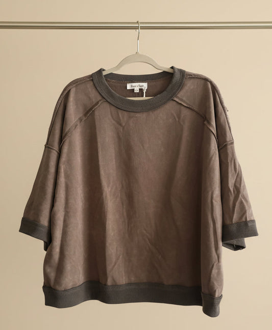 Mocha Mineral Washed Top