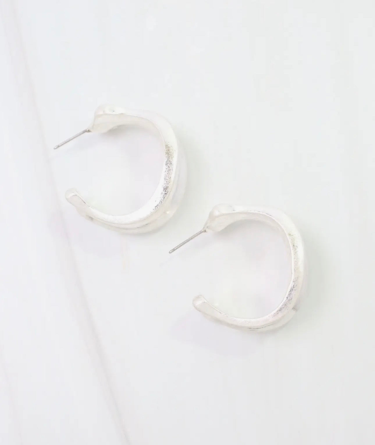 Old Augustine Silver Hoop Earrings
