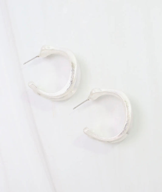 Old Augustine Silver Hoop Earrings