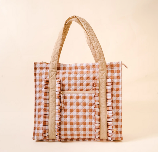 Maple Gingham Everyday Quilt Tote