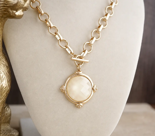Ivory Stone Chain Necklace