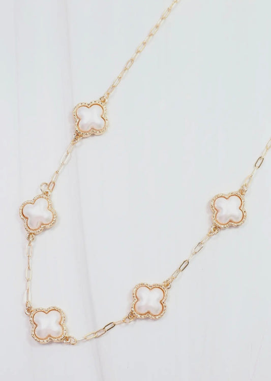 Pearl Clover Gold Necklace