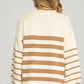 Striped Taupe White Sweater Top
