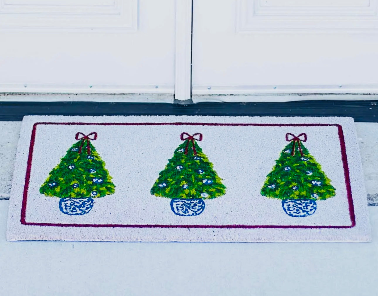 Chinoiserie Christmas Tree Doormat