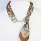 Brown Horsebit Scarf Necklace