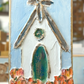 Church with Pumpkins Wood Block