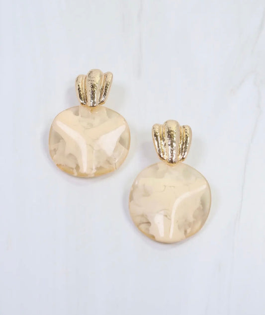 Gold Drop Hammered Earrings