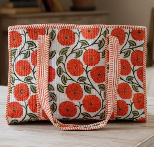 Waylon Orange Floral Tote