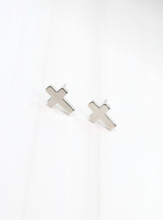 Silver Cross Earrings