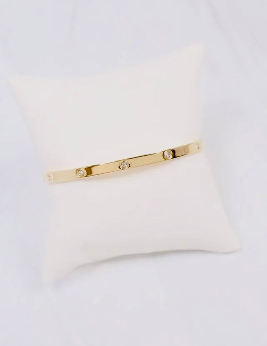 Gold Studded Metal Bangle