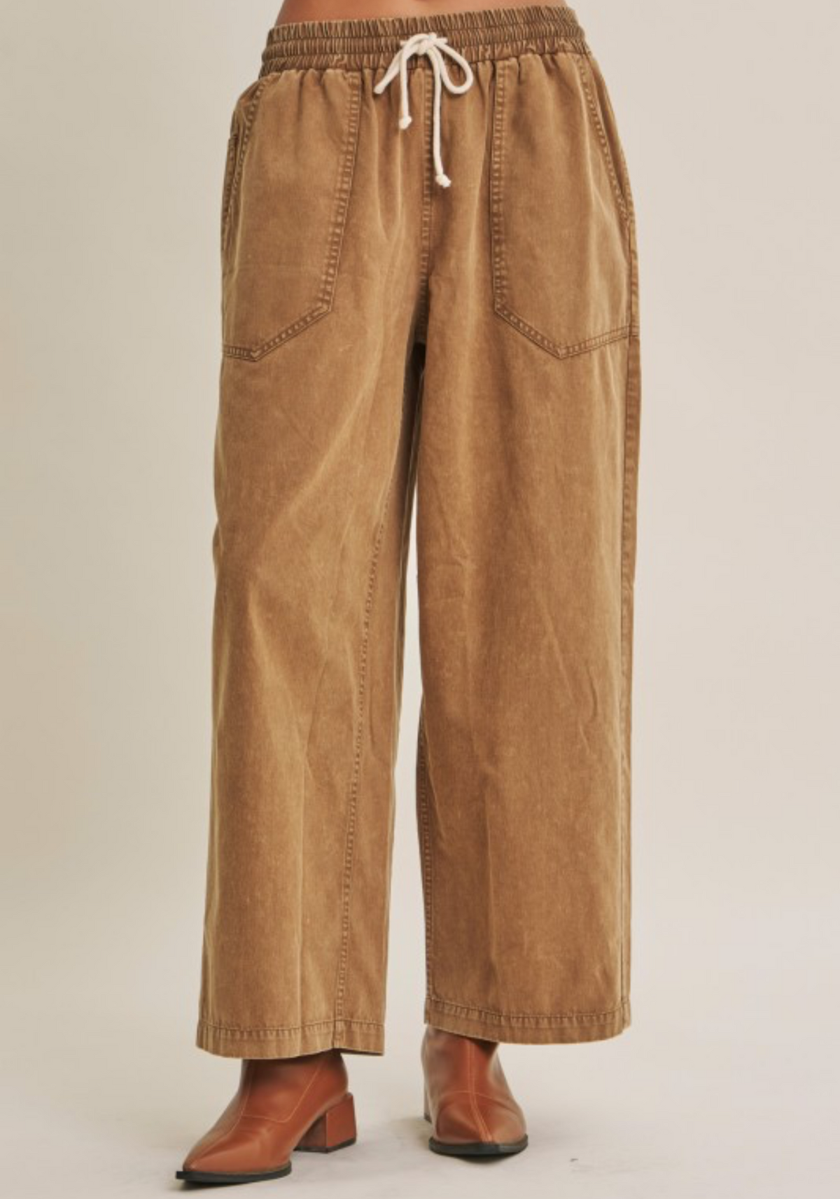 Ash Taupe Mineral Washed Pants