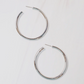 Silver Satin Hoop Earrings