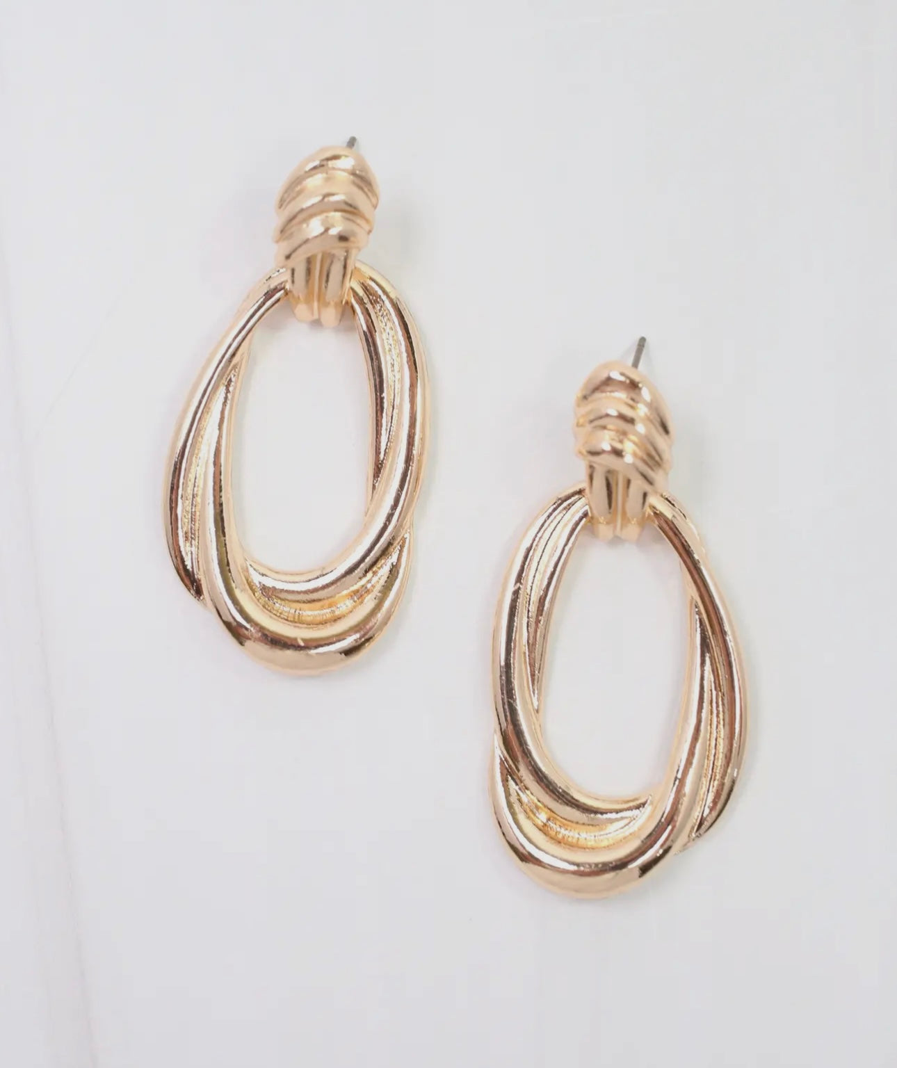 Twisted Gold Drop Earrings