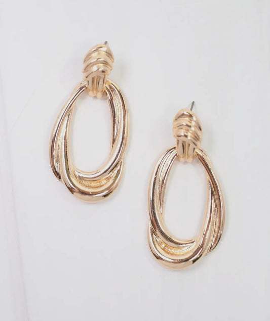 Twisted Gold Drop Earrings