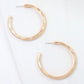 Hammered Worn Gold Hoop Earrings