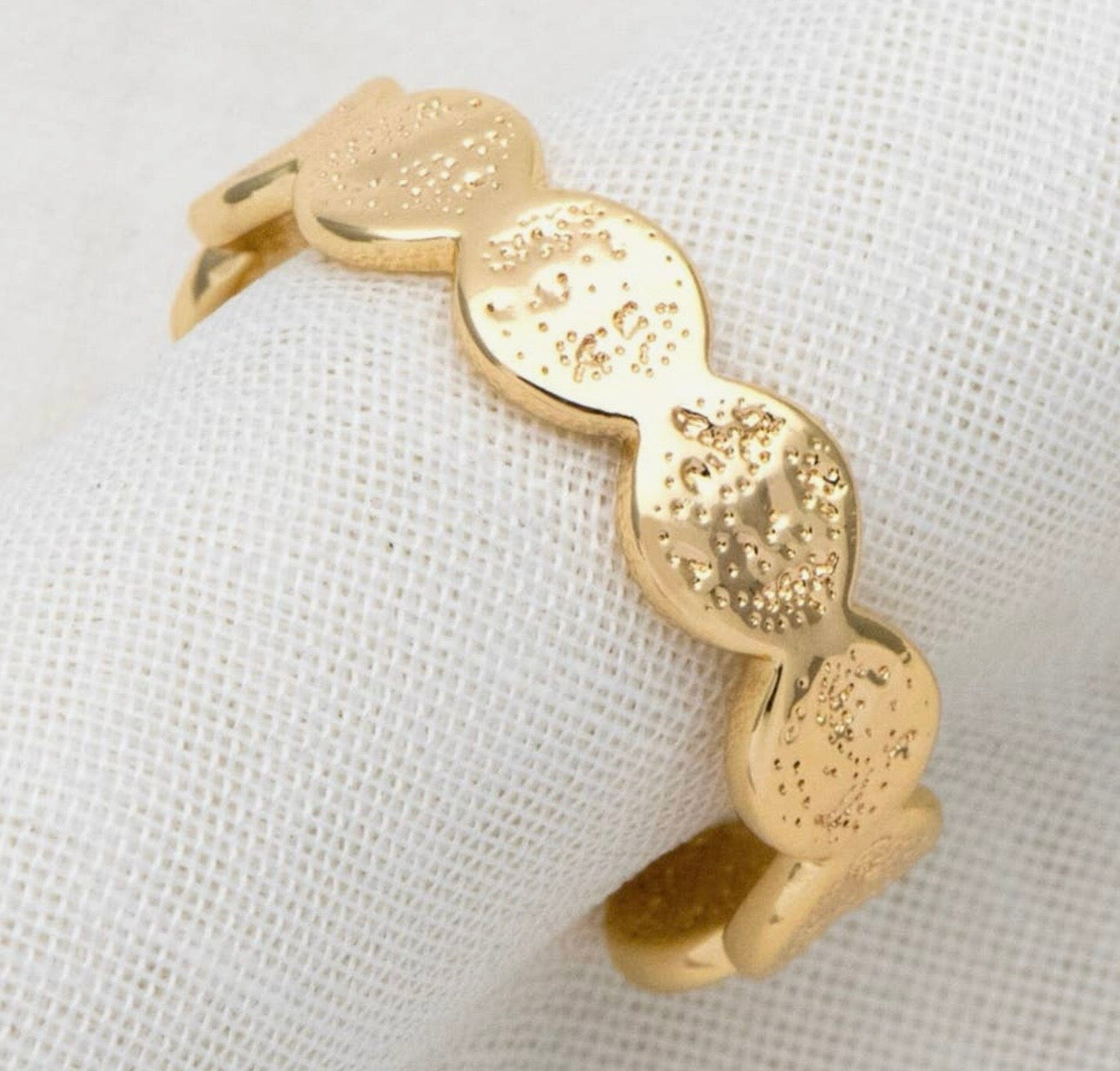 Hammered Gold Adjustable Ring