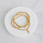 Gold Cross Bead Bracelet Set