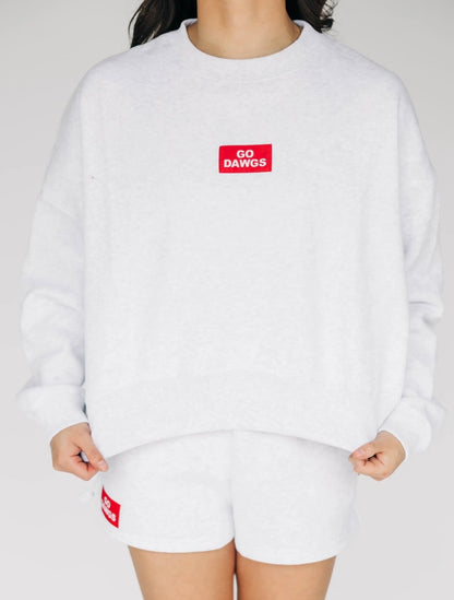 Go Dawgs Boxy Ash Woven Crewneck