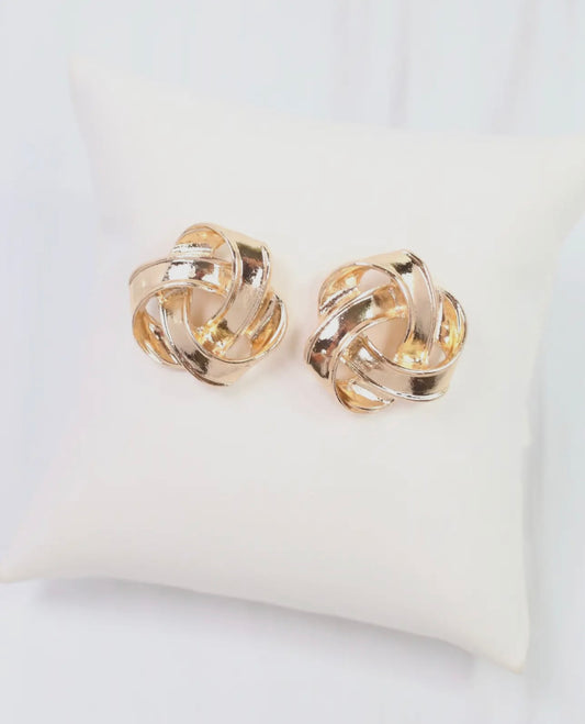 Twisted Gold Stud Earrings