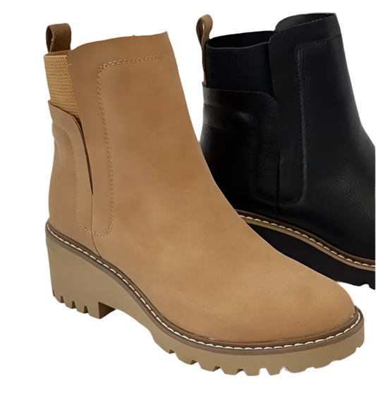Taupe Round Toe Chelsea Boot