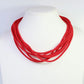 Red Cord Layered Necklace